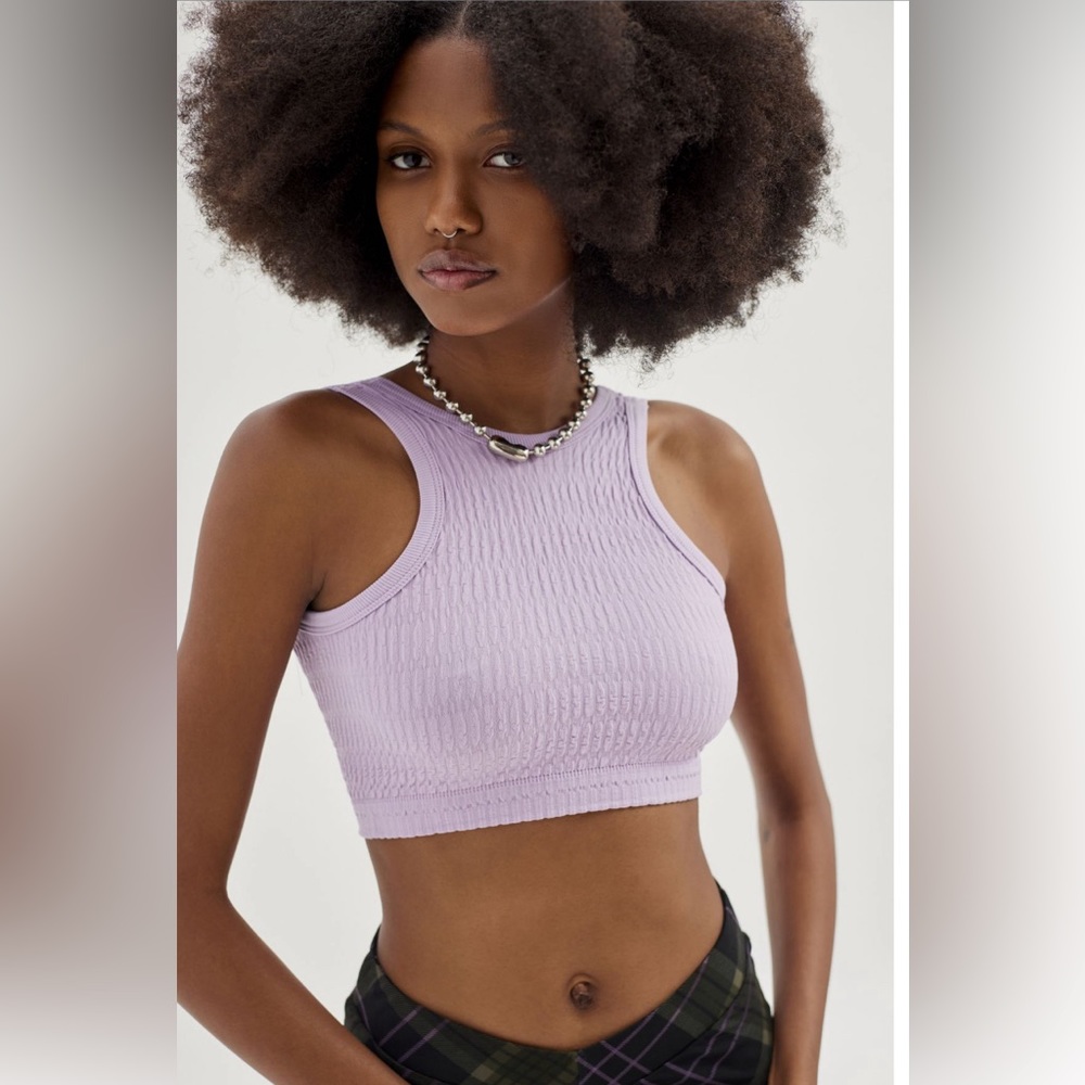 Out From Under Seamless. Textured Bra Top Lavender - Picture 5 of 6